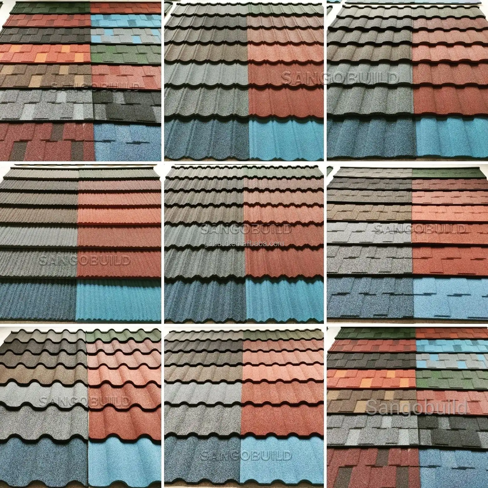 No Fading Aluzinc Roofing Sheet Zimbabwe Vietnam Corrugated Zinc Metal Steel Stone Coated Roof 4225