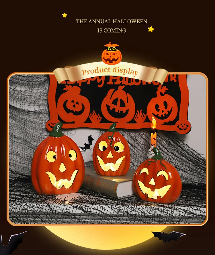 Halloween Supplies Pumpkins Home Decoration Artificial Craft Halloween Ceramic Pumpkin manufacture