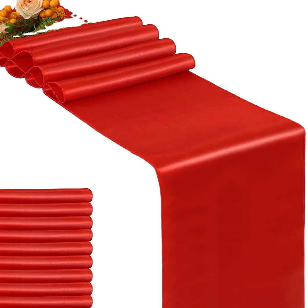 Красная атласная настольная дорожка Jiema, роскошные украшения для свадьбы, вечеринки, дома, гостиницы, свадебные украшения стола