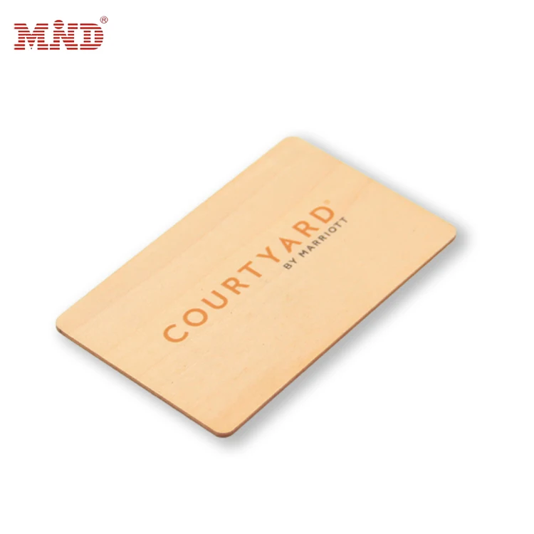 ISO 14443a 13,56 МГц Деревянная карта NFC с выгравированным логотипом Rfid пустая деревянная визитная карточка