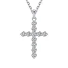 Pendentifs en or blanc 18 carats, collier en argent 1 ct