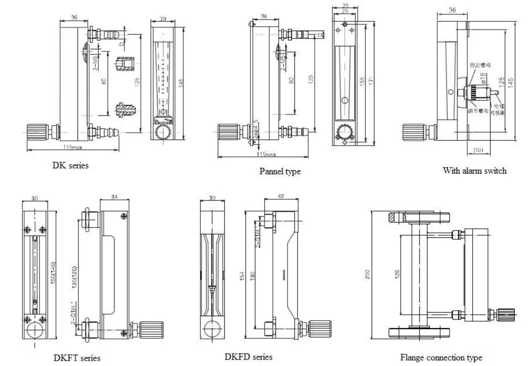 Gas Flow Meter Glass Small Laboratory Rotameter Rotameter High Temp Glass Rotameter 4 Lpm