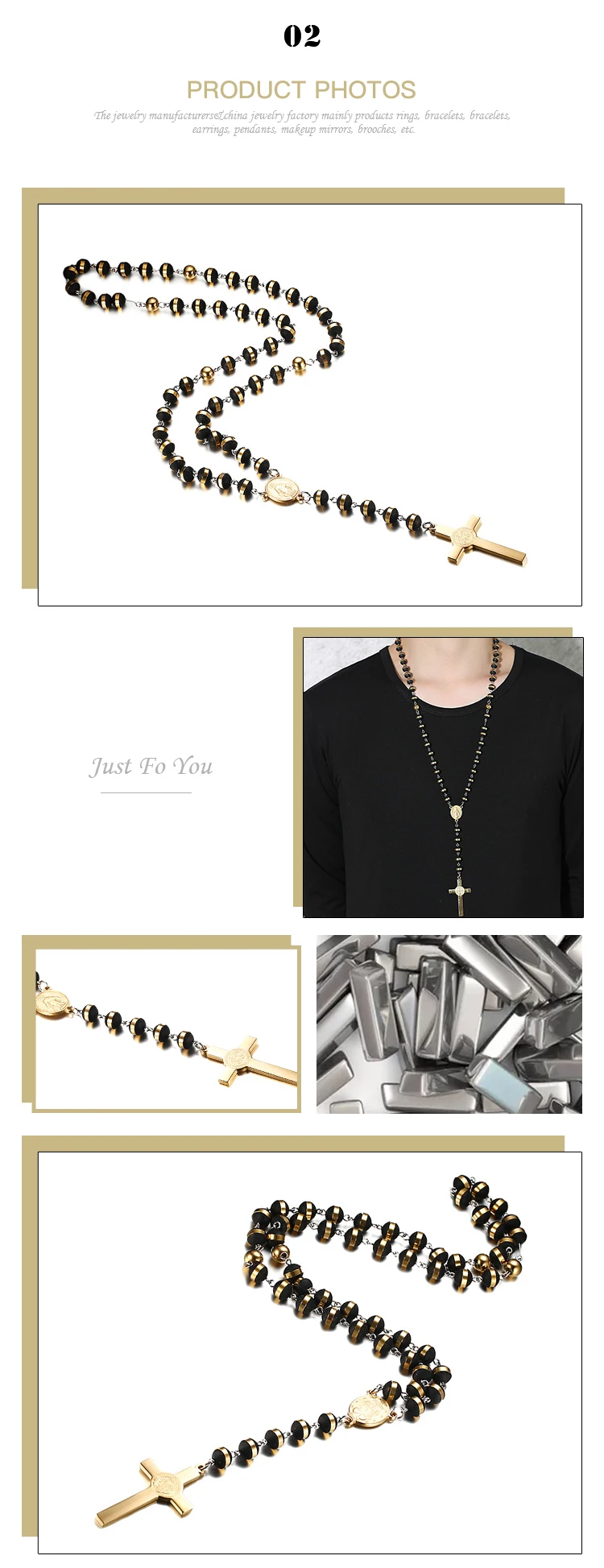 Stainless steel jewelry wholesale 68CM golden cross sweater accessories necklace NC-372