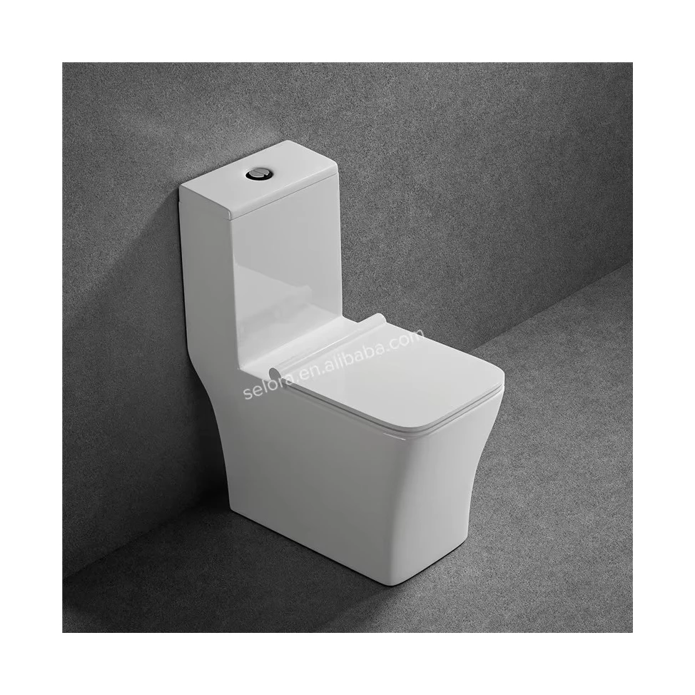 Square One Piece Washdown Rimless Flush Sanitary Ware Modern Toilet Bowl Bathroom Ceramic Wc Toilet Commode