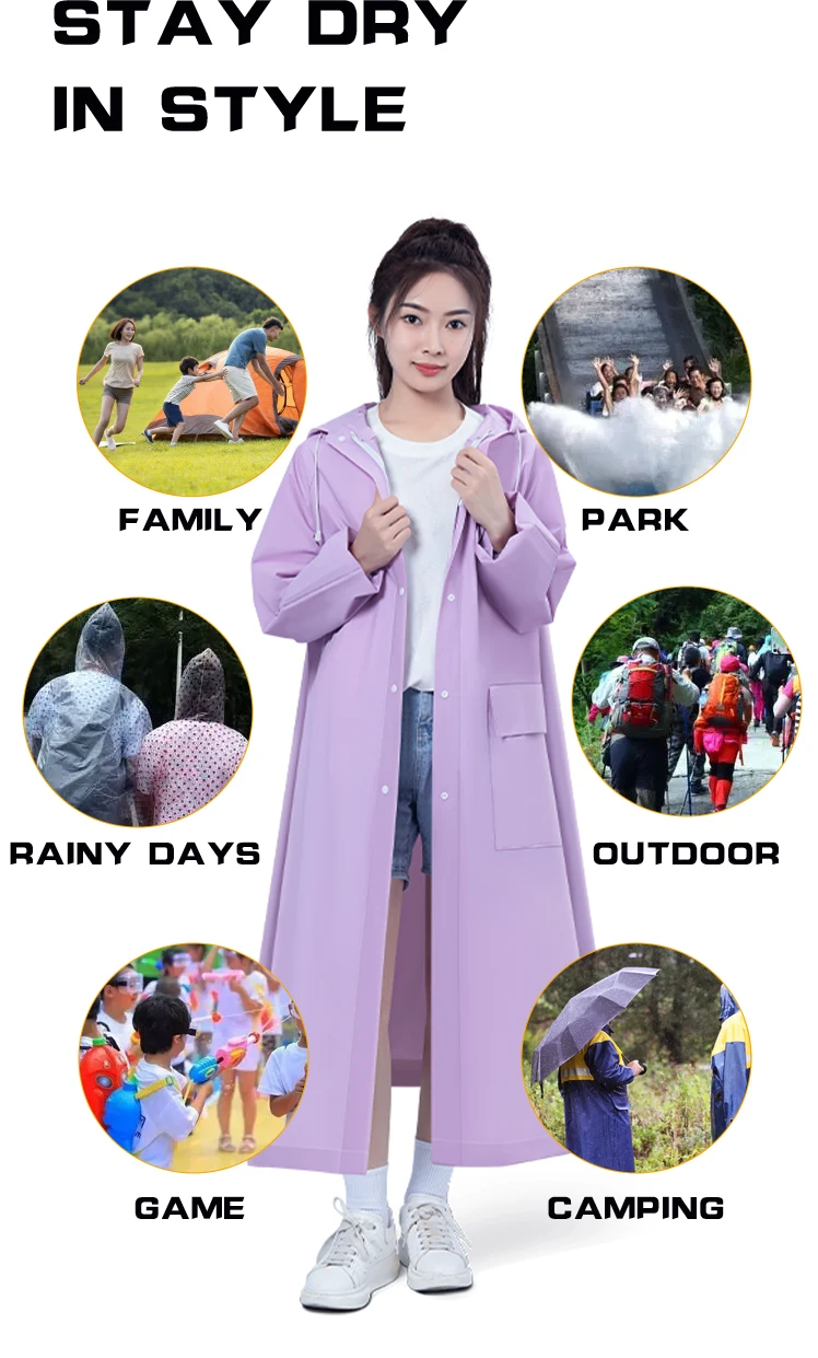 Low-Priced Women's and Boys' Casual Raincoat Waterproof EVA Plastic Hard-Wearing  Rain coat for Motorcycles/Electric Bike details