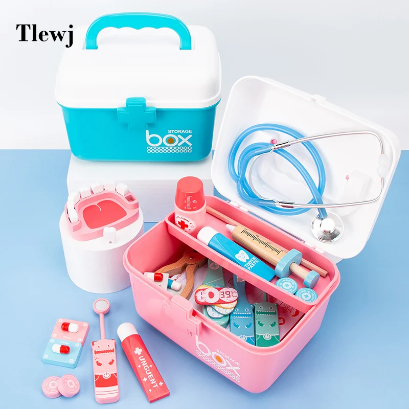 Высококачественный детский игрушечный набор для имитации каждого маленького врача Детская аускультационная инъекционная зубная пластиковая коробка лекарств малышей