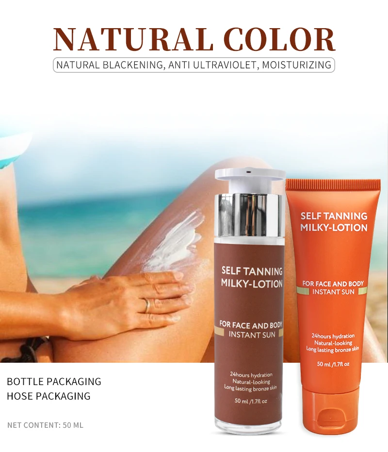 Colors Natural Sun Instant Dark Solarium Suntan Tanning Oil Mousse Oem Private Label Custom Self