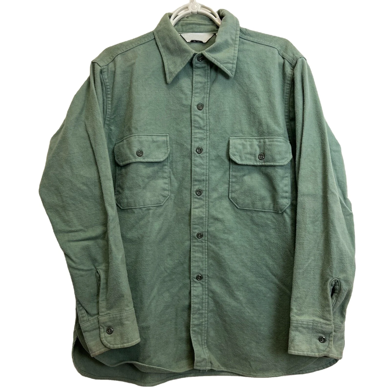 美品 GREENCLOTHING WOOL FLANNEL SHIRTS Magenta Jazz Flannel - Green 長袖襯衫* Jimi Skate Shop