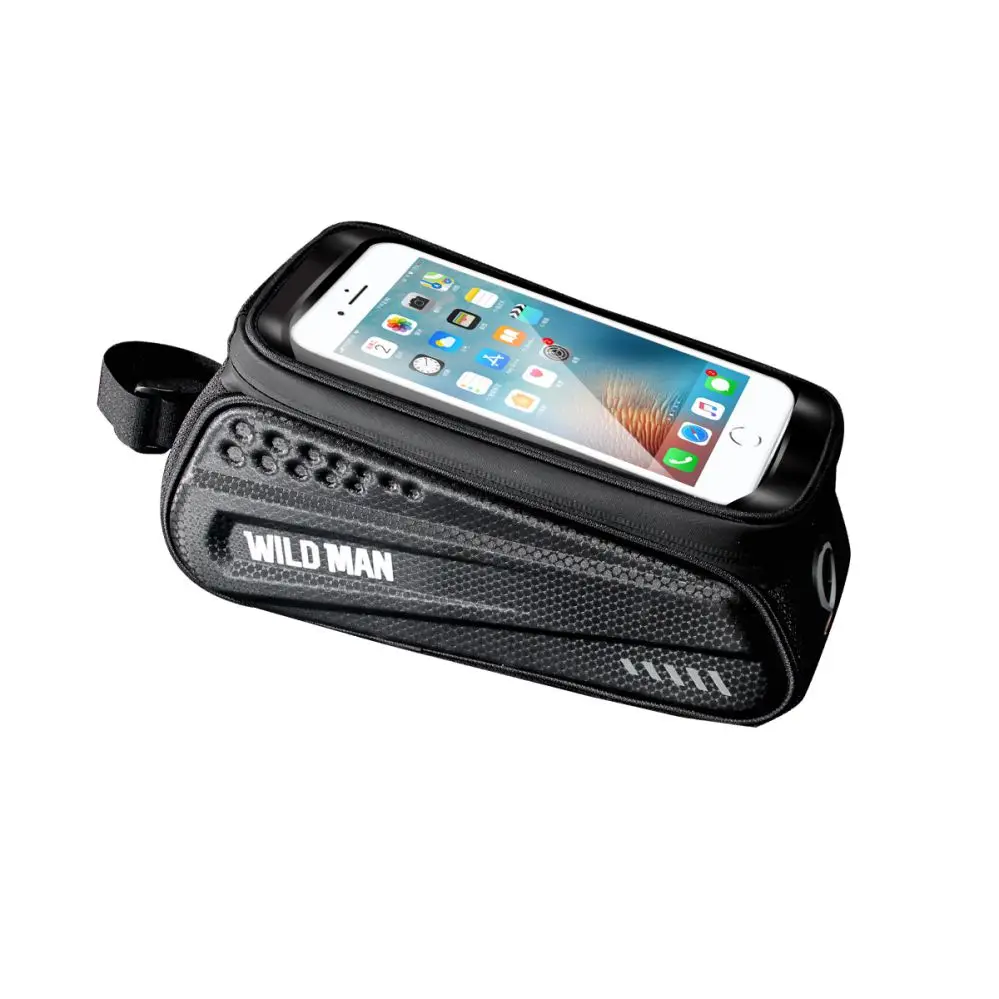WILDMAN MTB Bike Waterproof Front Tube Cycling Bag 6.2'' TouchScreen Phone Case 