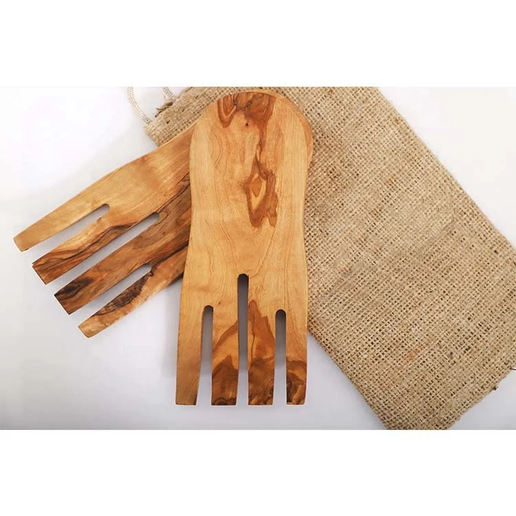 Оптовая продажа набор серверных когтей для натурального бамбукового салата деревянные Серверы кухни