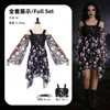 Gothic skull off-shoulder mini skirt