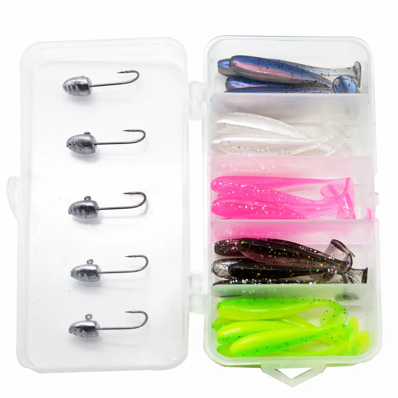 5 Leurres Souples Paddle Queue 13cm - Appâts Pêche Alomejor Swimbait Jig Head