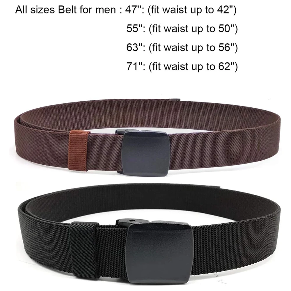 Wear-resistant Elastic Stretch High-quality Durable Belt Men's All Size No Metal Nylon Tactical Hiking Belt
