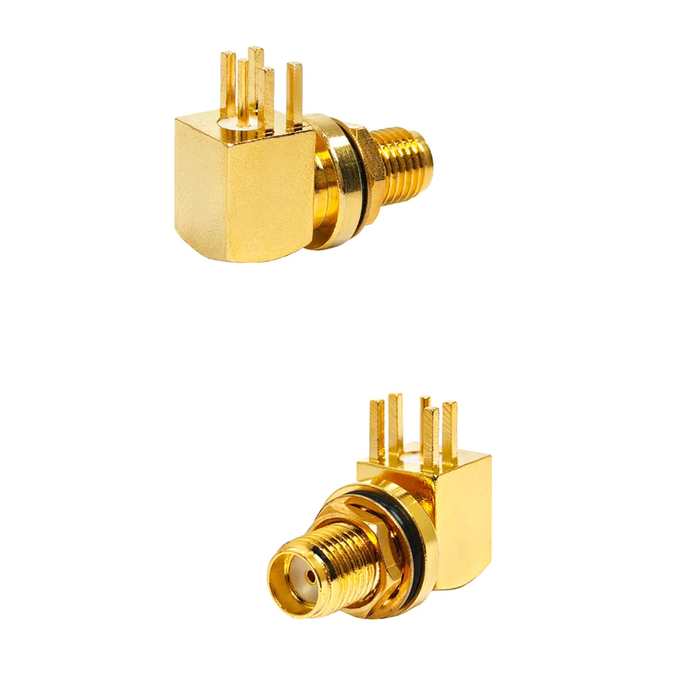 RF Coaxial Cable Connector SMA Female  Right Angle IP68 Jack SMA Deflection 5 Feet PCB Edge Sma Bulkhead Waterproof Copper