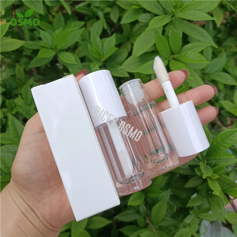 Osmo 6ml 8ml 10ml Big Applicator Lip Gloss Containers Custom logo Empty clear Lipgloss Wand Tubes with Boxes