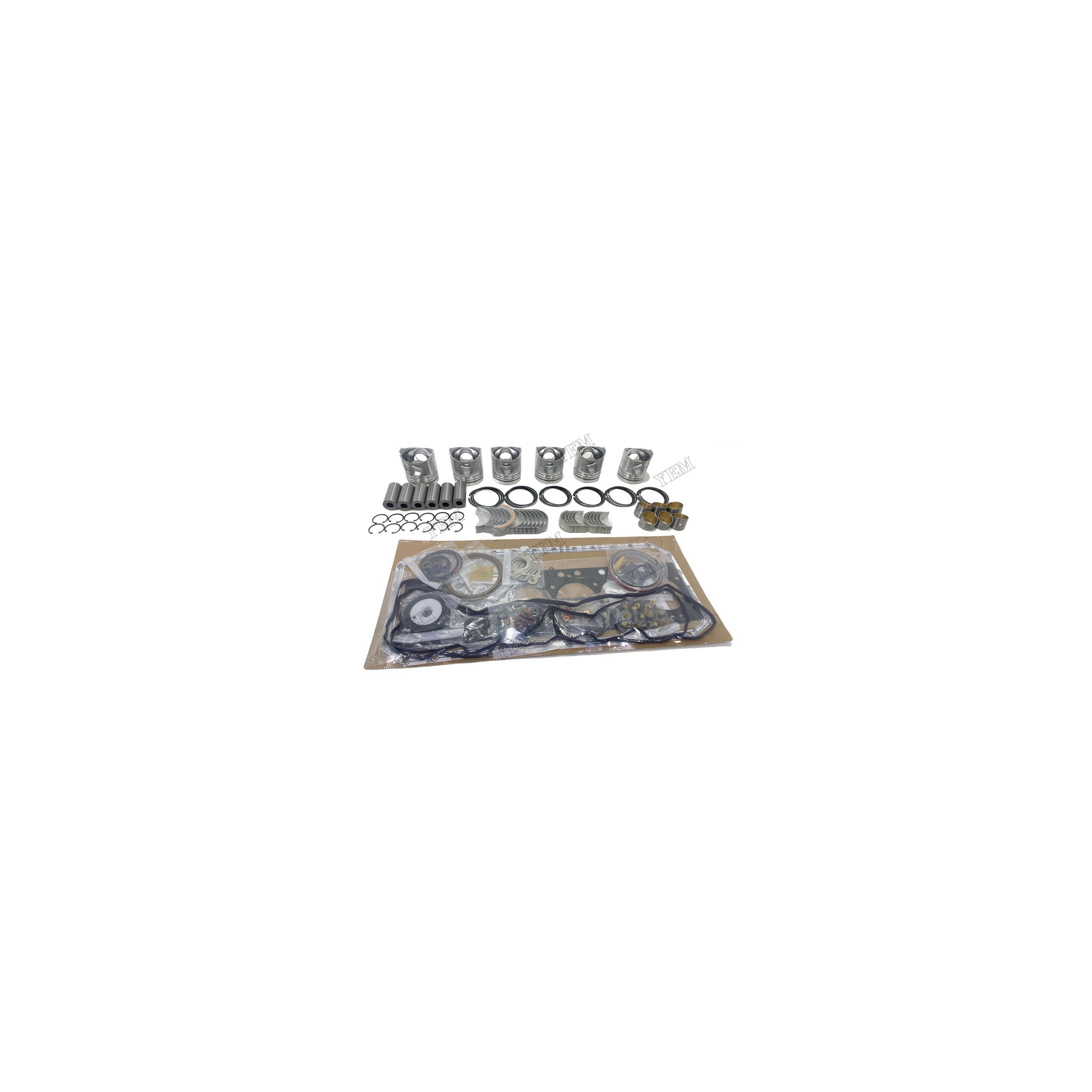 For Komatsu 6D107 Repair Kit With Head Gasket Set Cylinder Piston Rings Bearings Industrial Machinery Engine Parts