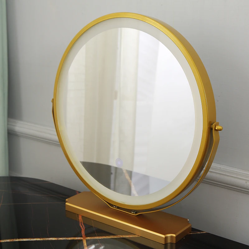Crystal Console Mirror Bed Side Table Modern Simple Lighted Mirror Coiffeuse Bedroom Makeup Table Vanity Dresser Set