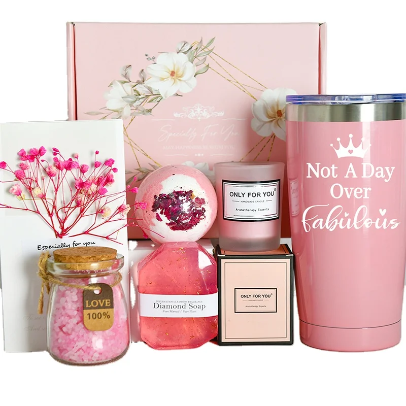 Verwöhn-Geschenkbox Für Frauen – Mit Duftkerzen, Badebomben & Karte, Perfekt Für Geburtstag & Wellness