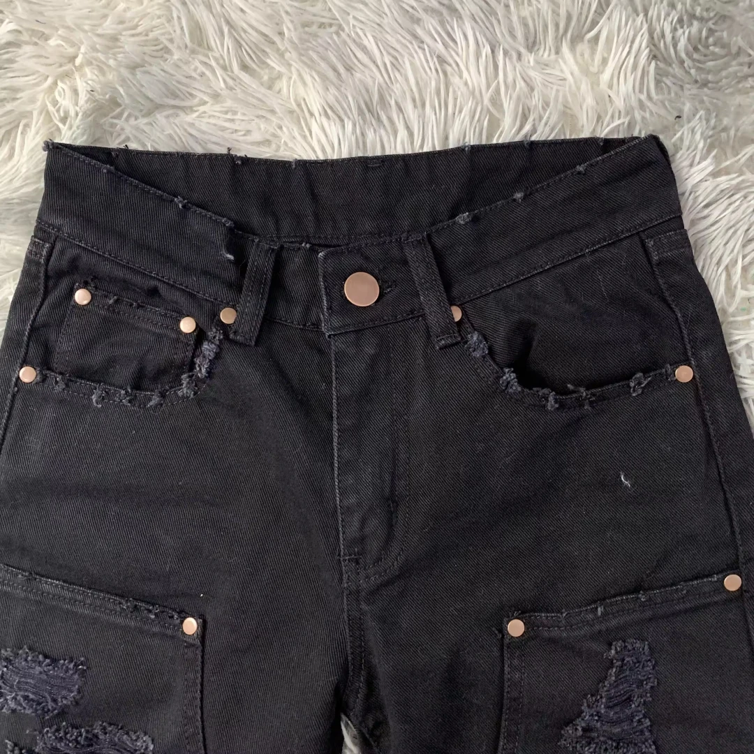 DENIMGUYS Custom New Style Hip Hop Men's Patchwork Black