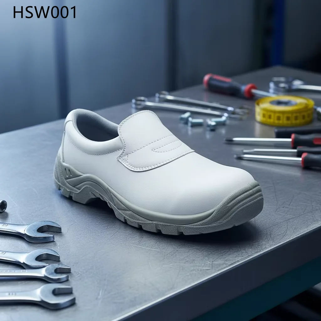 HY,Kuwait Biochemical Zone Electrical Hazard protection Safety Shoes Easy Entry Anti-Tired Sole White/black Work Clogs HSW001