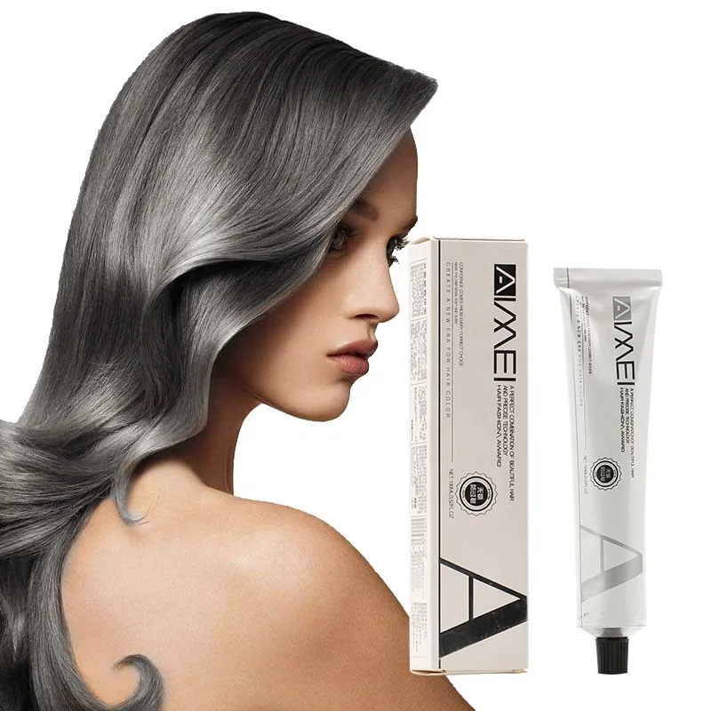 Private Label AIMEI Professional Salon Low Ammonia Dark Sliver Gray Hair Dyeing Hair Dye Color Cream Permanent Color Cream