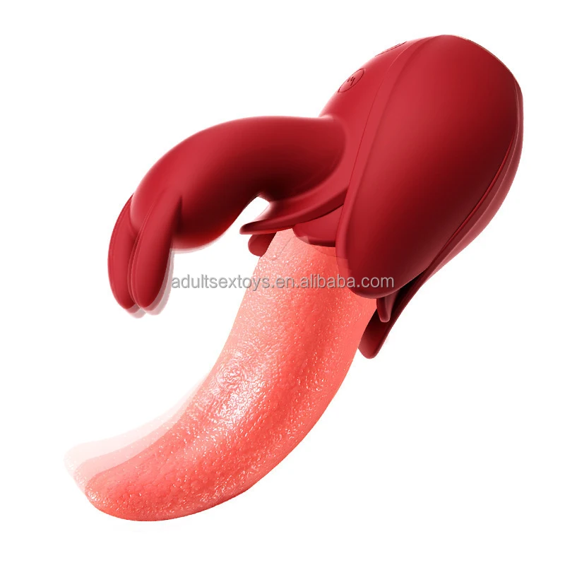Powerful Licking Tongues Big Rose Vibrator Real Tongue Clitoris Stimulation  Rabbit Vibrator Big Licking Tongue Vibrator Woman