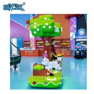Mini Coin-Operated Hare and Tortoise Carousel Arcade Kiddie Ride Swing Game Machine for Kids Made of Metal