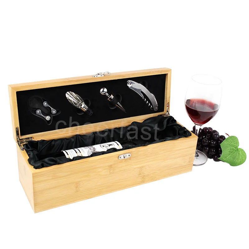 Caja De Almacenamiento De Bambú Con Candado De Combinación – Incluye 2 Frascos De Vidrio, Cepillo Y Tubo (25x17x11 Cm)