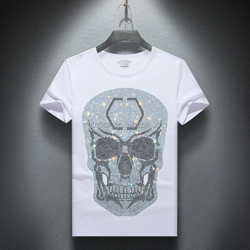 Bone skeleton Iron On rhinestone Transfer Designs hotfix patches trousers Rhinestones Motifs