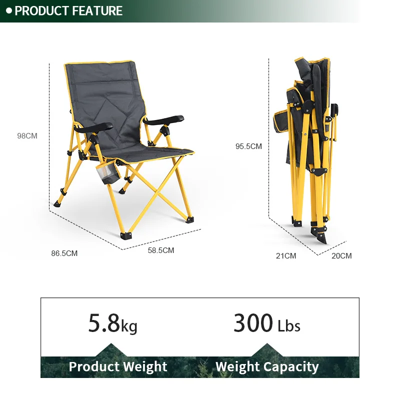 Position Adjustable Outdoor Reclining Camping Chair