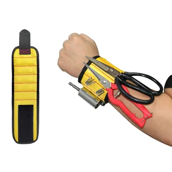 2021 New Magnetic Wristband 10pcs Strong Magnets Portable Bag Electrician Tool Bag Screws Drill Holder Repair Tool Belt