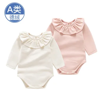 Baby rompers autumn and winter warm jumpsuit base clothing super cute newborn clothes spring and autumn romper