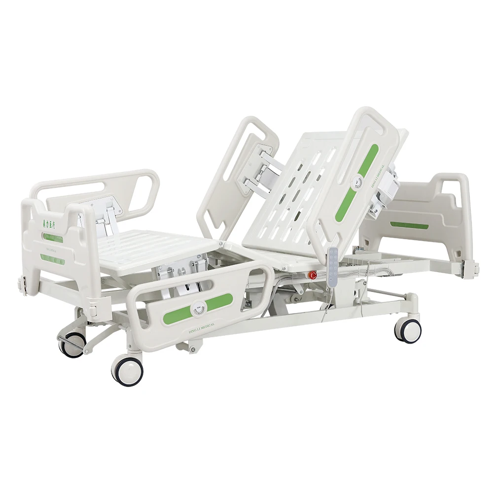 Five Function Stainless Steel Modern Adjustable Electric Hospital Medical Bed-CPR Mode Nursing Equipment Central Brake System 3