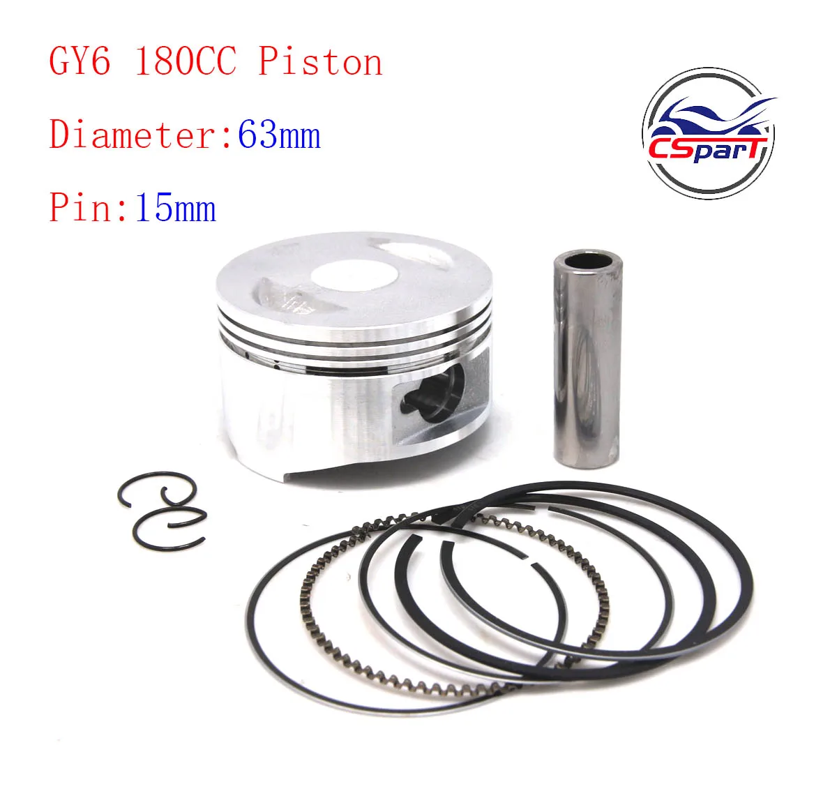 Racing 63MM 15mm Piston Ring Kit for GY6 180CC 200CC 250CC Quad ATV Go Kart Buggy Scooter Parts