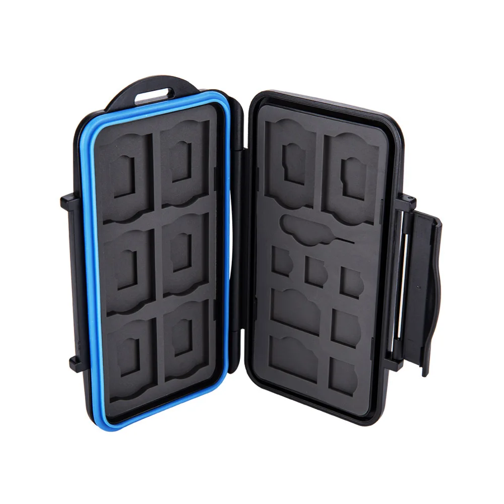 JJC Memory Card Case fits 8 SD, 8 MSD, 2 SIM, 2 Micro SIM, 3 Nano SIM Storage Water-Resistant Box