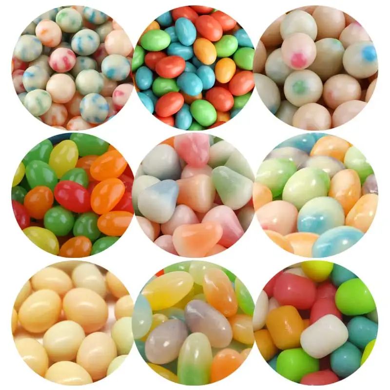 Lechao Box Pack Colorful Rainbow Ball Drop Shape Soft Candy Beans Halal Gummy Candy Toys Assorted Fruit Sweets Jelly Bean