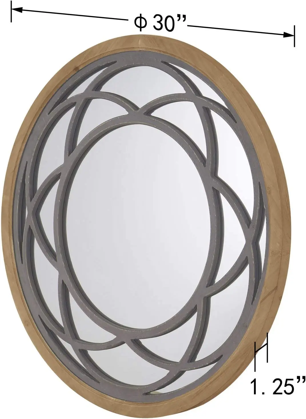 Rustic Entryway Wall Decor Farmhouse Round Large 30" Wall Mirror With