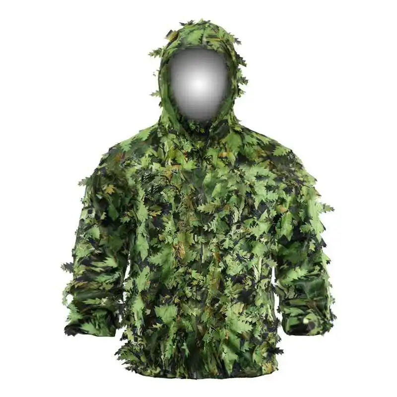 Details about   Army Tactical Camouflage Sniper Ghillie Suit Train Leaf Jungle Woodland Hunting 