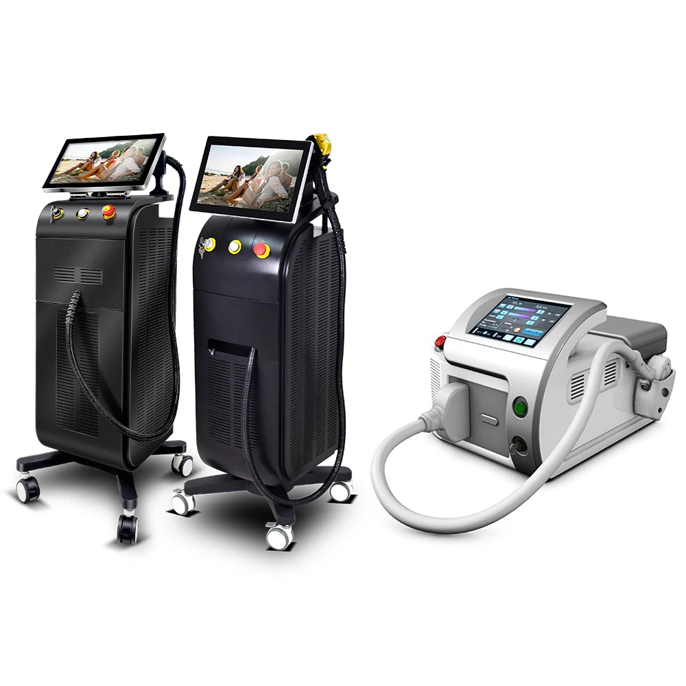 Professional Titanium Diode Laser 808nm Switchable Spot Ice Titanium Diode Laser 4 Wavelength Hair Removal Laser