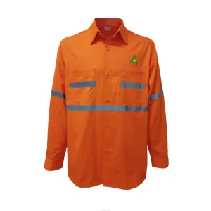 High Quality Pure Cotton Work Clothes Men's Hi-Vis Shirt Reflective Shirt