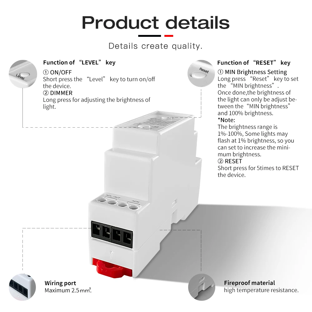 Din Rail Zigbee Ac Dimmer Gl Sd P Ac V Ip Ghz Dimmer Buy Din Rail Ac Dimmer