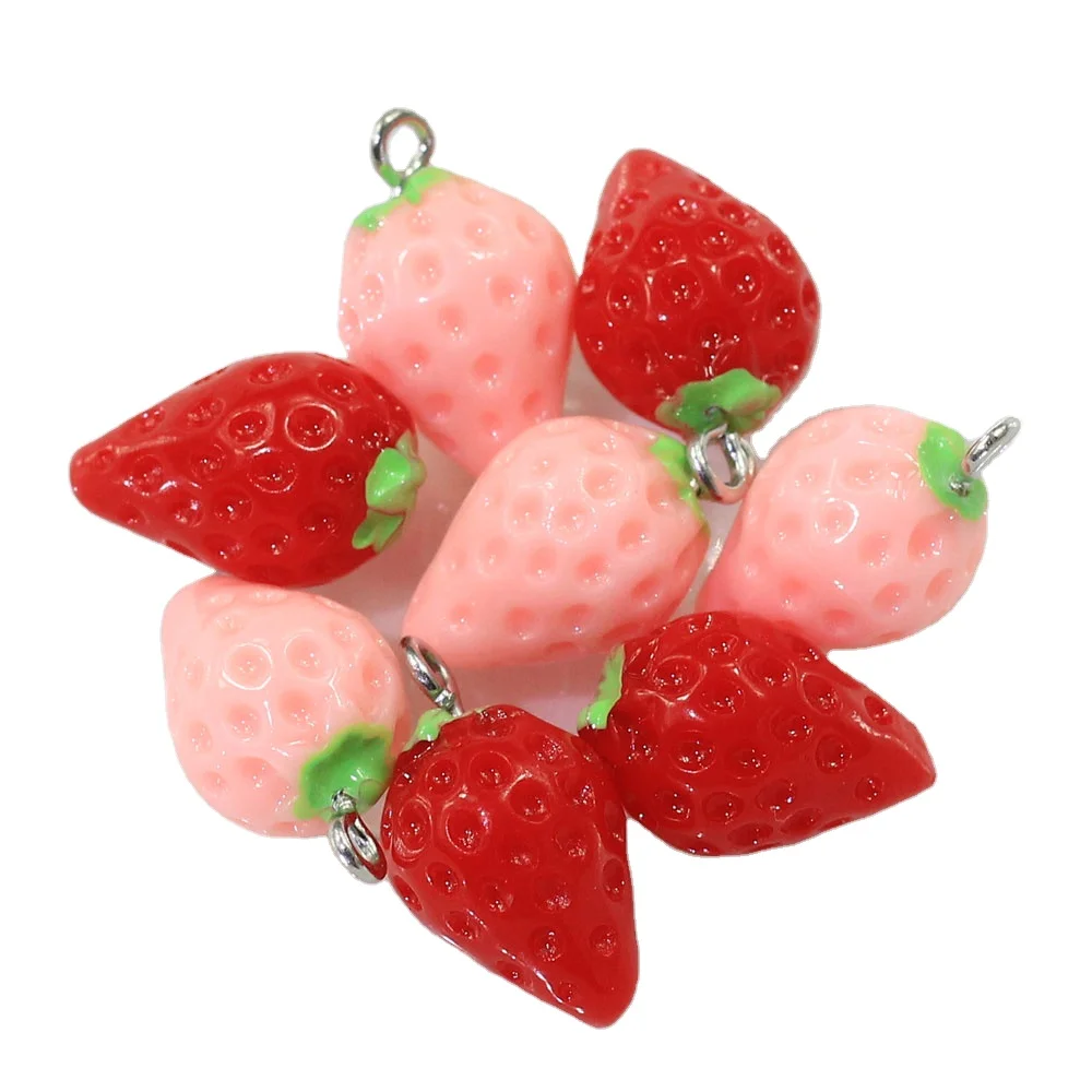 12*16mm resin strawberry fruit slime beads