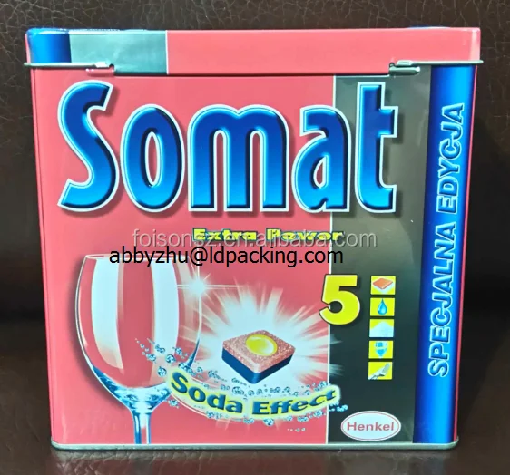 Фабрика OEM пустая упаковка для пищевых продуктов прямоугольная жестяная коробка с шарниром