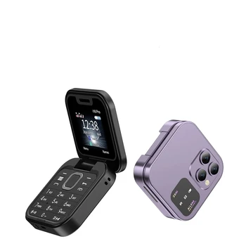 Foldable CellPhone FM Radio Magic Voice Blacklist Speed Dial Vibration 2 SIM Small Display Flip Mini Mobile Phone