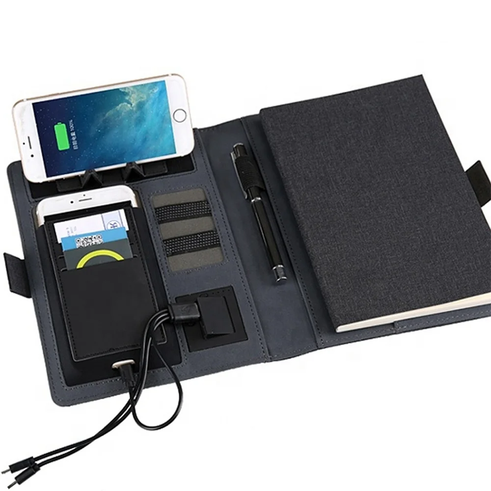 8000mah Multifunction Wireless Charger Notebook Power Bank with Phone Holder