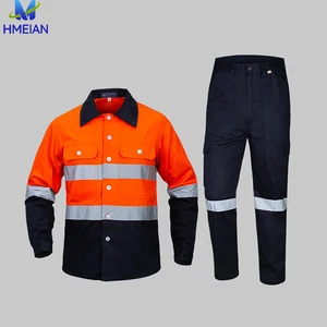 ESD Hi Vis Oil Gas Mine Mens Workwear Work Suit Cotton Construction Worker Work Uniform Workwear