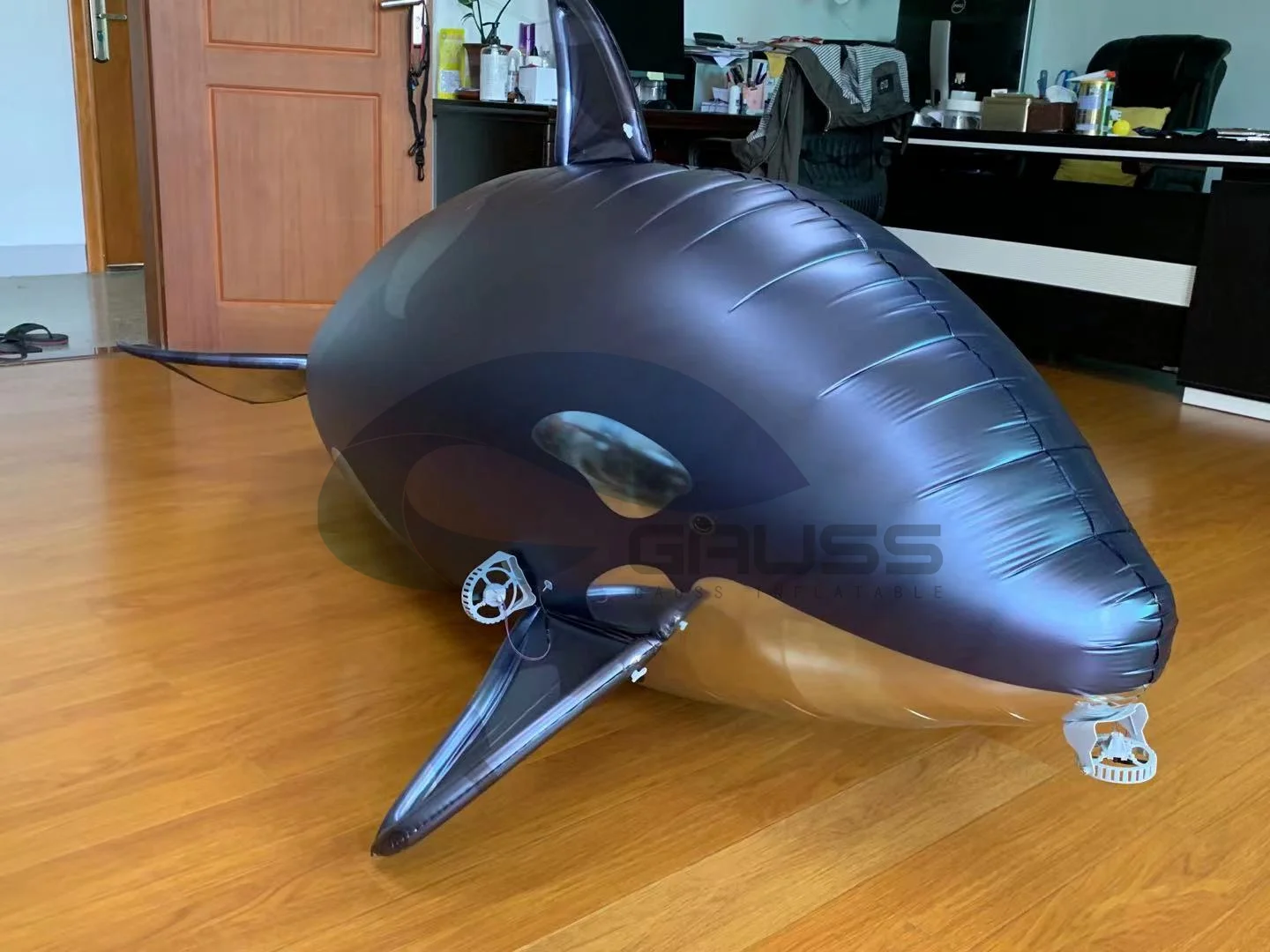 Remote Control Killer Whale Inflatable Flying Whale Balloon For Mall