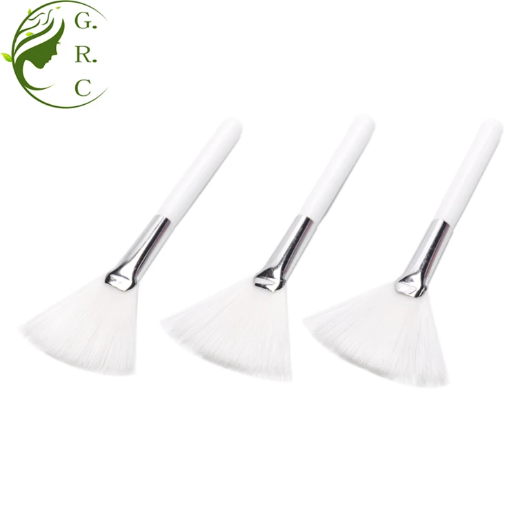F Custom Low Moq Private Label Facial Mud Fan Masking Brush Eco Friendly Disposable Silicon Face Mask Brush for Mask Application