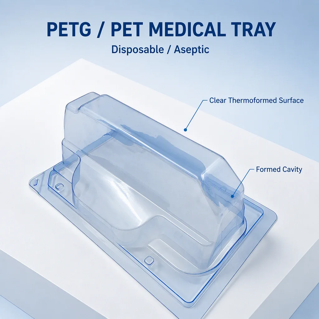 Customize Medical Tray Plastic Disposable Medical Device Tray PETG Medical Blister Professional Medical Packaging