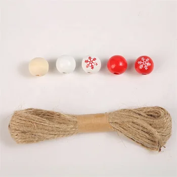 NEW 2024 Christmas wood beads 16mm beads  DIY making bracelet necklace wood beads set accessories